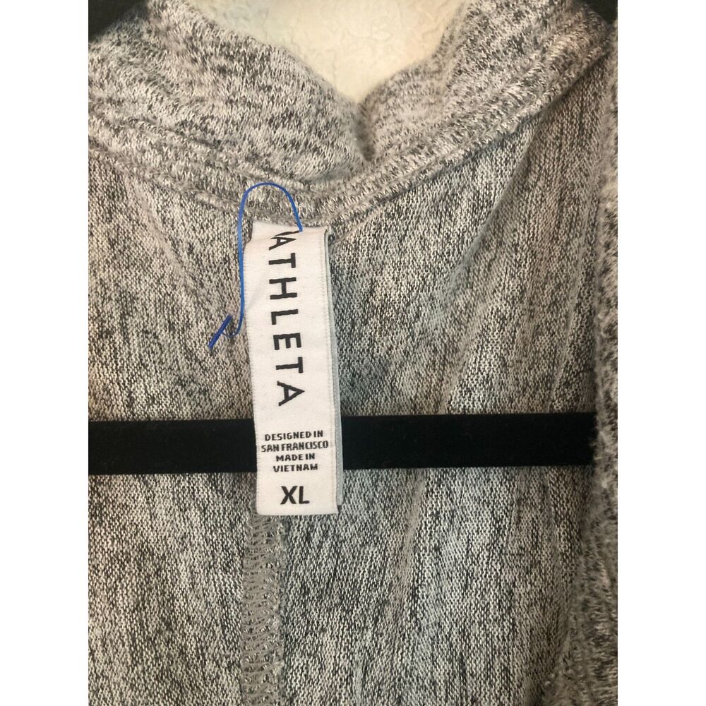 Athleta Harmony Wrap 2.0 Cardigan Gray Hooded Draped Back Longline Womens XL - Picture 2 of 4